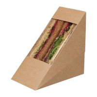 Colpac Compostable Kraft Sandwich Wedges with Acetate Window